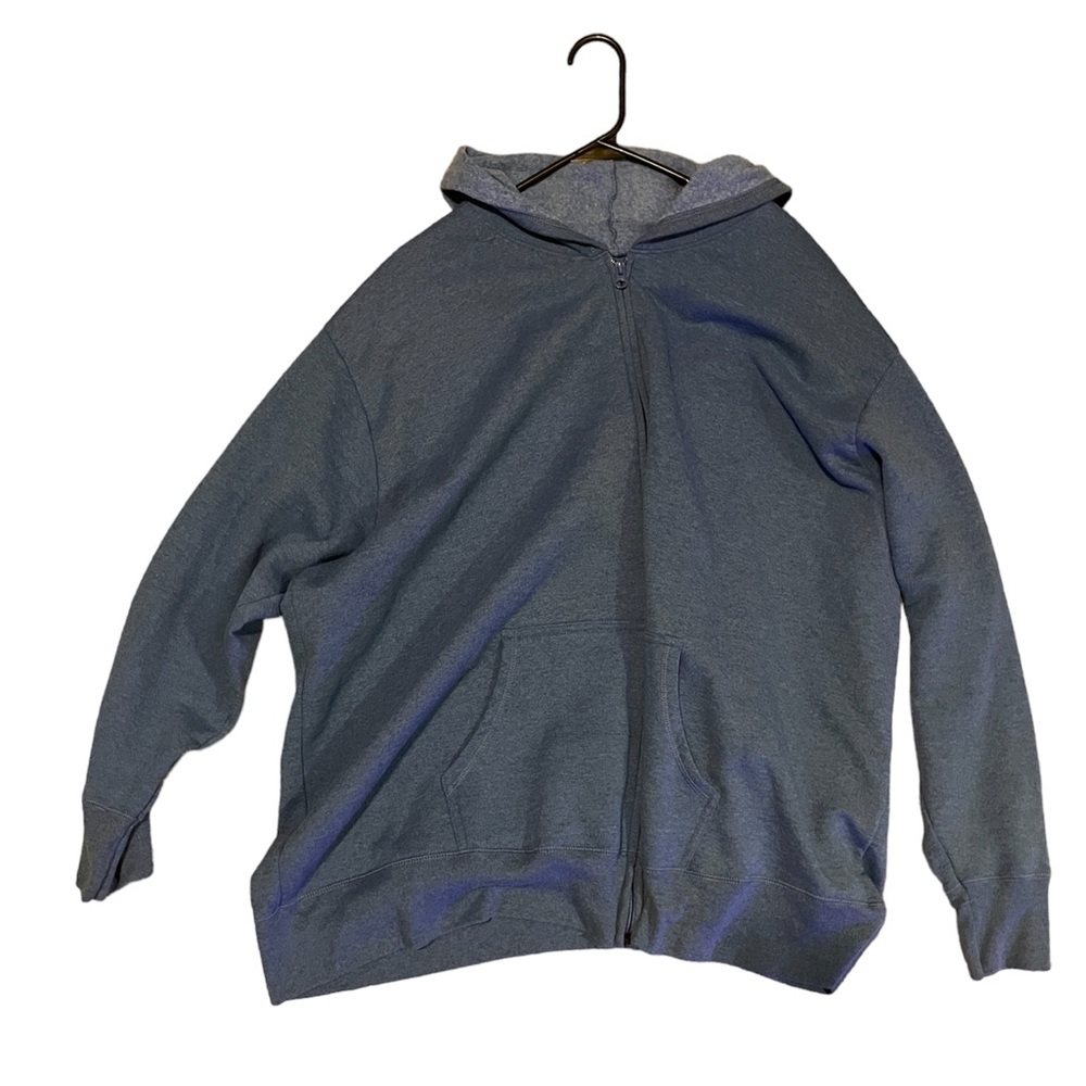 Blue zip up oversized hoodie size 4x